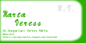 marta veress business card