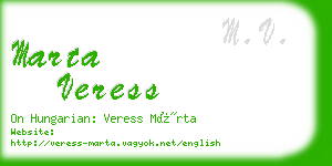marta veress business card
